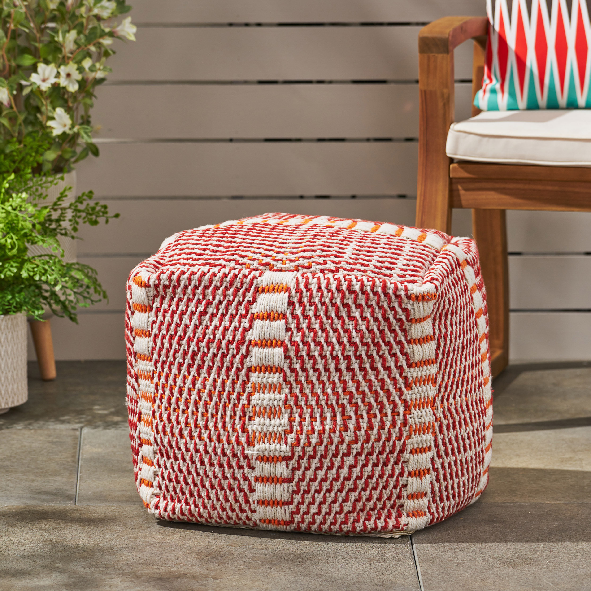 Bay Isle Home Ean Outdoor Ottoman with Cushion Reviews Wayfair